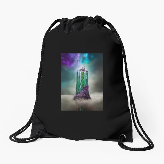 Cosmic Gemstone and Glass \|/ Universe Drawstring Bags