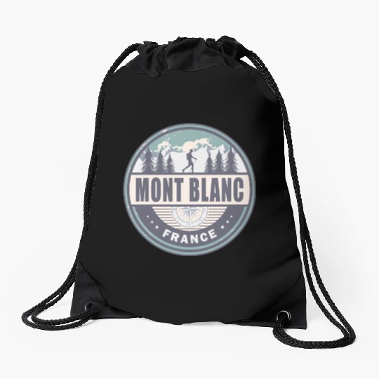 Mont Blanc France French Alps Vintage Hiking Drawstring Bags