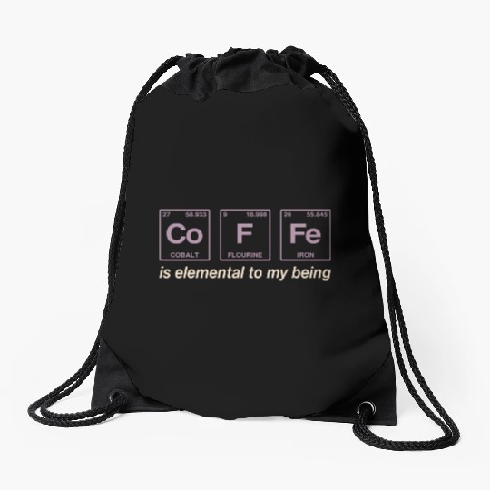 COFFEE - with elements of the periodic table Drawstring Bags