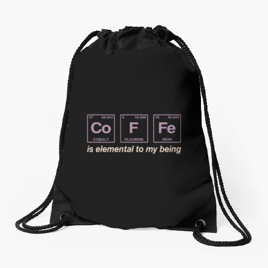 COFFEE - with elements of the periodic table Drawstring Bags