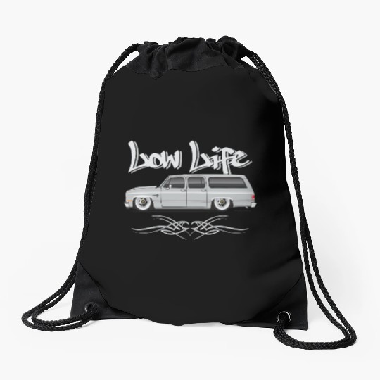 low life Light Silver Drawstring Bags
