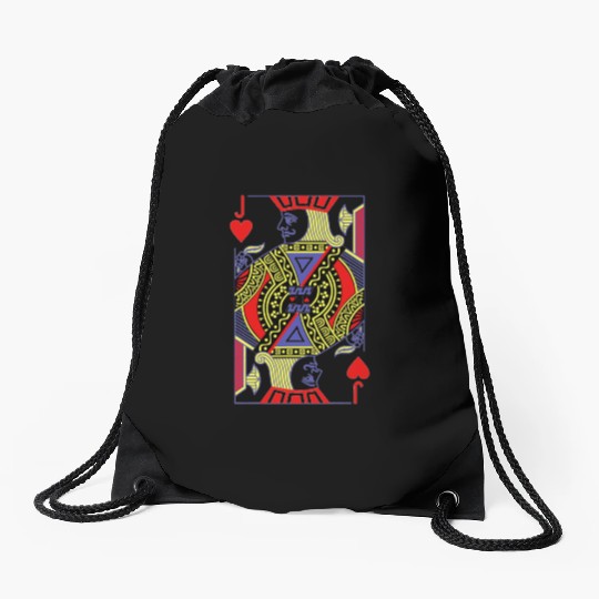jack of hearts royal flush costume halloween playi Drawstring Bags