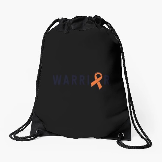 Leukemia Warrior Lymphoma Cancer Orange Ribbon Drawstring Bags