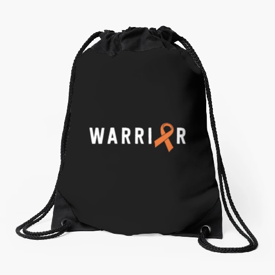 Leukemia Warrior Lymphoma Cancer Orange Ribbon Drawstring Bags