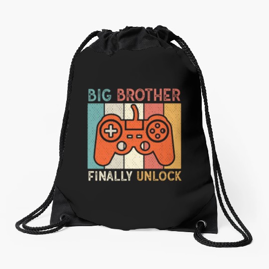 Big Brother Finally Big Bro Gamer Promoted Son Drawstring Bags