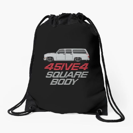 square Light Silver Drawstring Bags