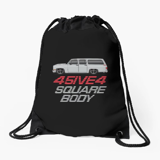 square Light Silver Drawstring Bags