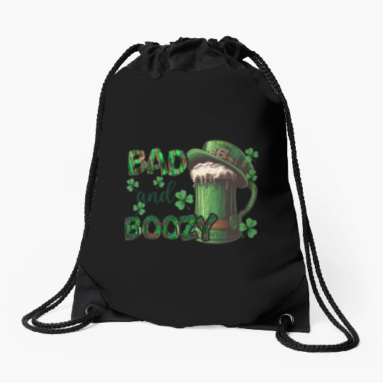 Mens St Patricks Day Irland Irish Green Shamrock Drawstring Bags