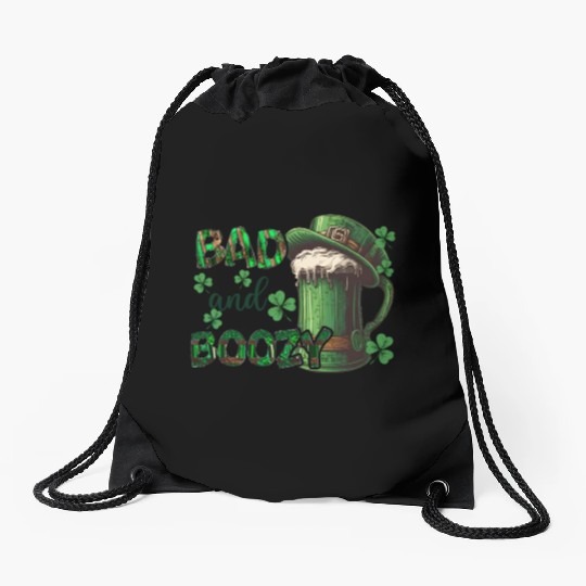 Mens St Patricks Day Irland Irish Green Shamrock Drawstring Bags
