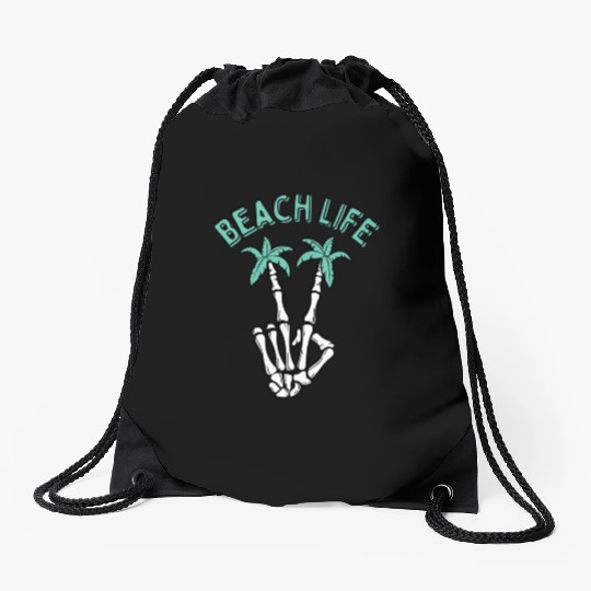 Beach Life Peace Streetwear Drawstring Bags