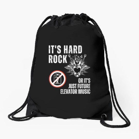 Hard Rock or Future Elevator Music Drawstring Bags