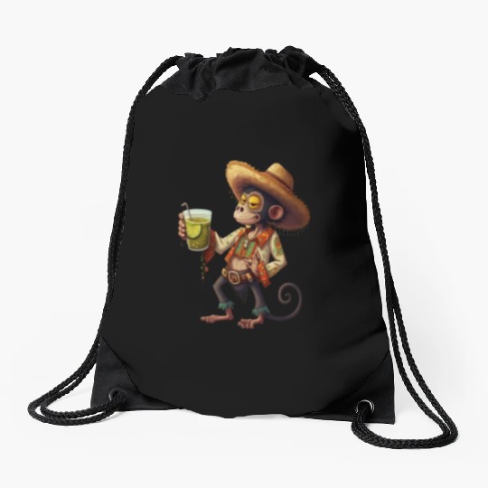 Spider Monkey Animal Lovers Mexican Cowboy Spider Drawstring Bags