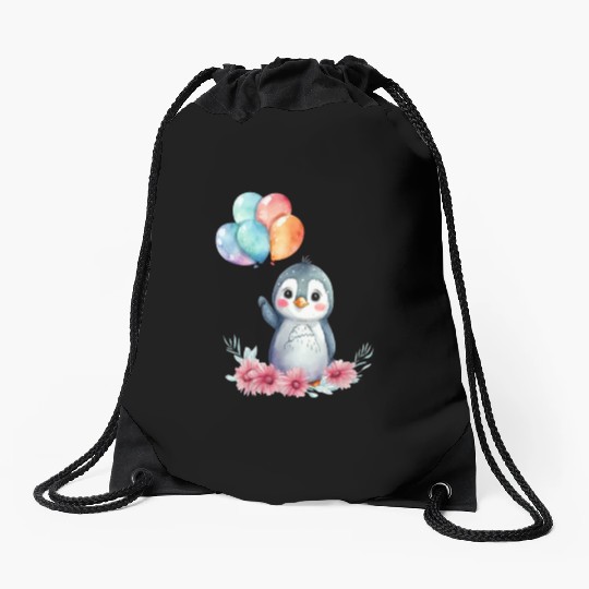 Penguin Animal Cute Antarctica Bird Zoo Winter Drawstring Bags