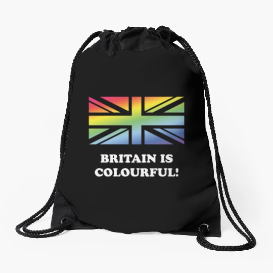 Britain Is Colourful! (Union Jack, United Kingdom) Drawstring Bags