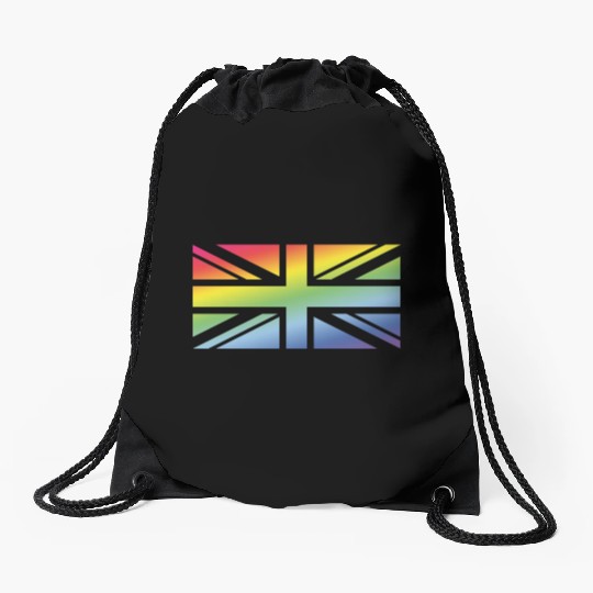 Union Jack / Rainbow Flag (Great Britain / UK) Drawstring Bags