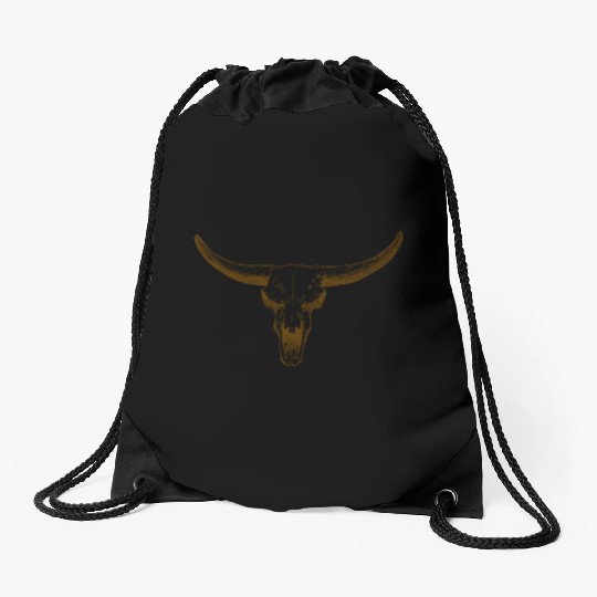 bull skull Drawstring Bags