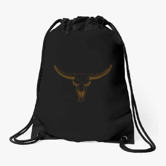 bull skull Drawstring Bags