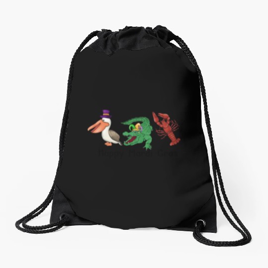 Kids Toddler Girls Fleur de Lis Mardi Gras Gnomes Drawstring Bags