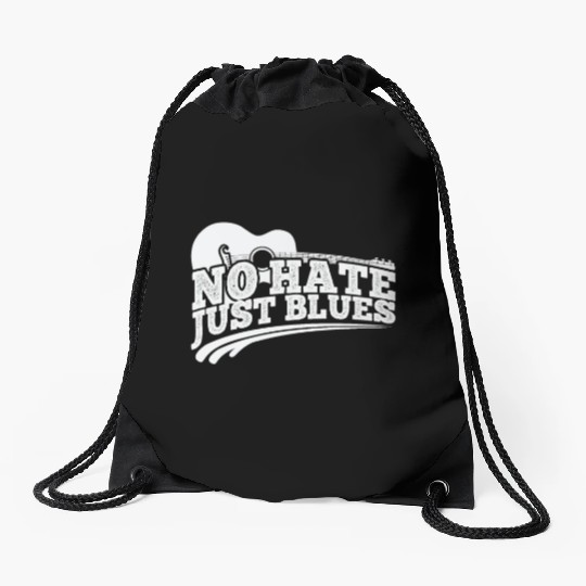 No hate just Blues Music Trumpet Drawstring Bags