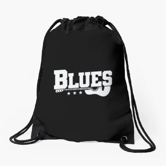 Blues with Guitar Music Trumpet Drawstring Bags