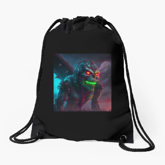 ZOMBIE IRON MAIDEN (version 15) Drawstring Bags