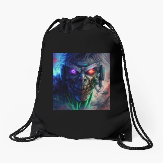 ZOMBIE IRON MAIDEN (version 12) Drawstring Bags