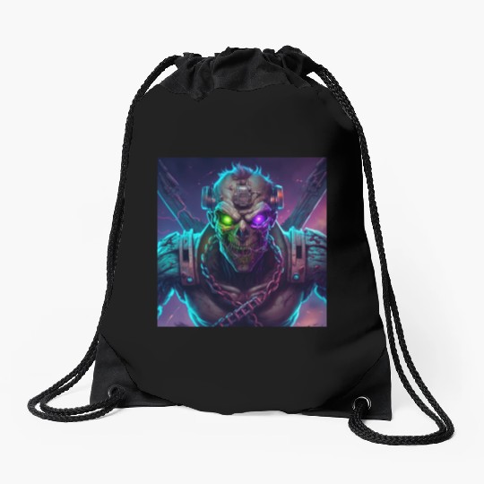 ZOMBIE IRON MAIDEN (Version 10) Drawstring Bags