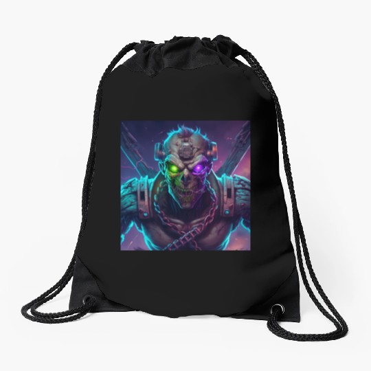 ZOMBIE IRON MAIDEN (Version 10) Drawstring Bags