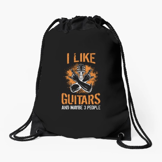 Funny E Guitar Saying Electric Guitar & Guitarist Drawstring Bags