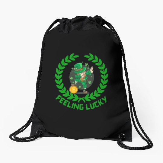 St Patricks day special feeling lucky Drawstring Bags