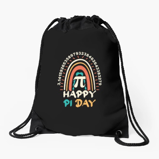 Vintage Pi Math Holiday Mathematics Groovy Pi Day Drawstring Bags