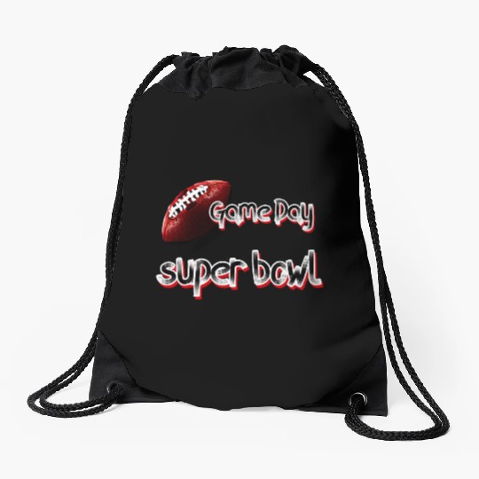 super bowl sunday Drawstring Bags