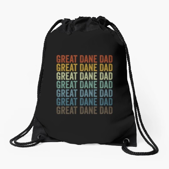 Great Dane Dad Great Dane Dog Lover Dog Dad Drawstring Bags