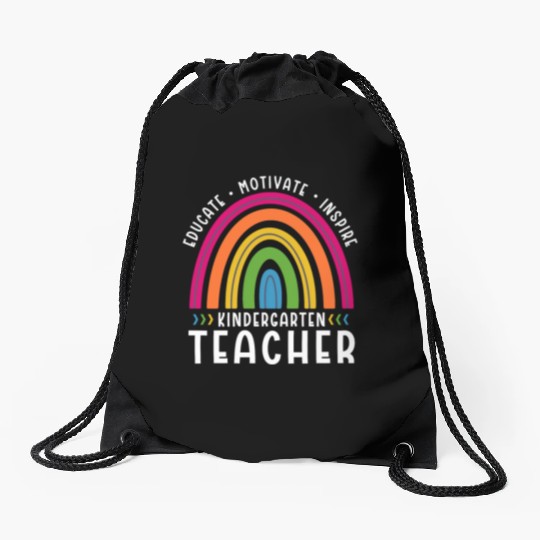 Educate Motivate Inspire Kindergarten Teacher Drawstring Bags