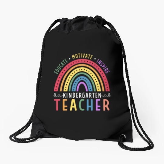 Educate Motivate Inspire Kindergarten Teacher Drawstring Bags