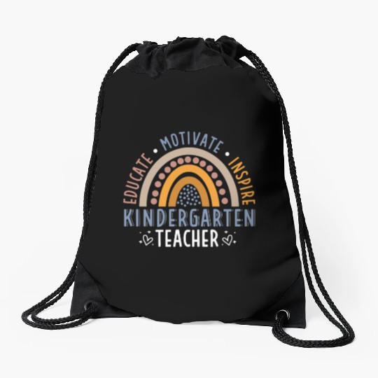 Educate Motivate Inspire Kindergarten Teacher Drawstring Bags