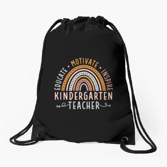 Educate Motivate Inspire Kindergarten Teacher Drawstring Bags
