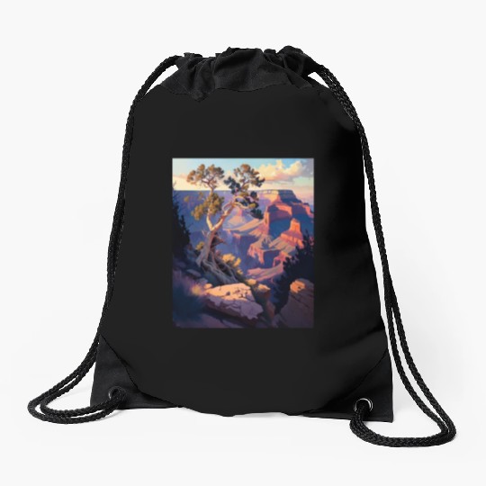 Mountain Hiking Camping Trip National Park Visit Drawstring Bags