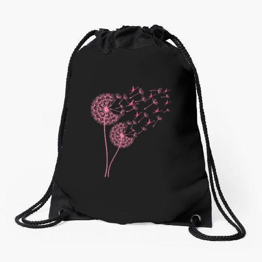 Flower Dandelion Tropical Bird Pink Flamingo Drawstring Bags