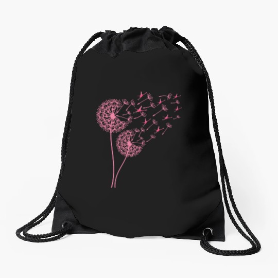 Flower Dandelion Tropical Bird Pink Flamingo Drawstring Bags