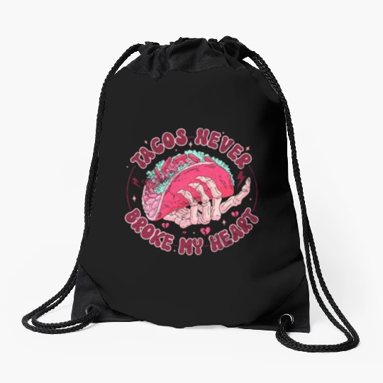 I Love Taco Skeleton, Tacos Are My Valentine Taco Drawstring Bags