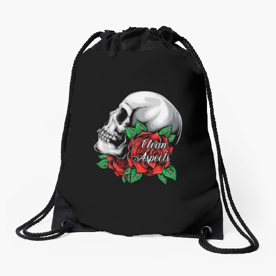 CA SKULL AND ROSES Drawstring Bags