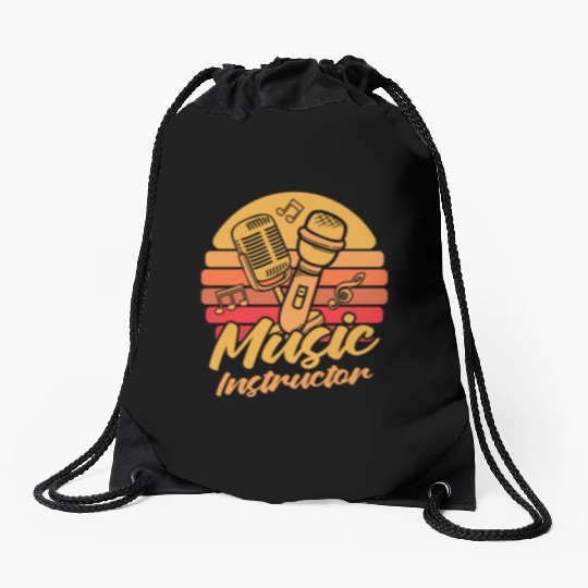 Music Teacher Microphone Drawstring Bags