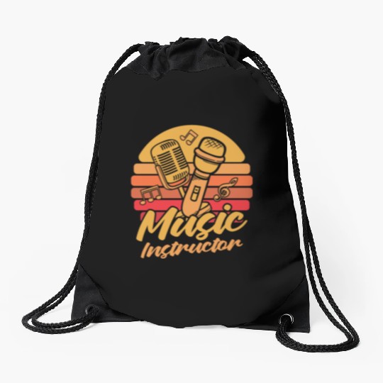 Music Teacher Microphone Drawstring Bags