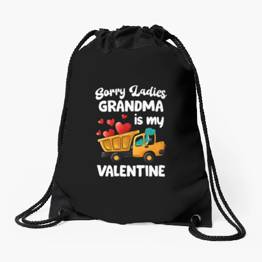 Grandma Is My Valentine Trex Dino Dump Truck Boys Drawstring Bags