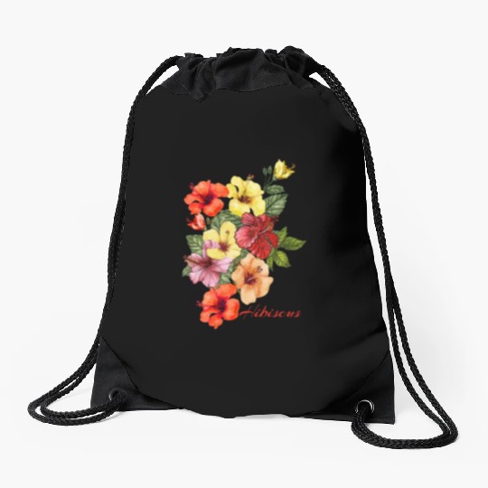 Summer Splendor: Hibiscus Floral Delights Drawstring Bags