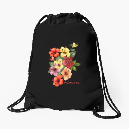 Summer Splendor: Hibiscus Floral Delights Drawstring Bags