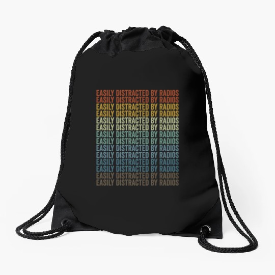 Easily Distracted By Radios Ham Radio Drawstring Bags