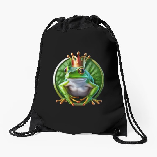 The Royal Frog Leap Drawstring Bags