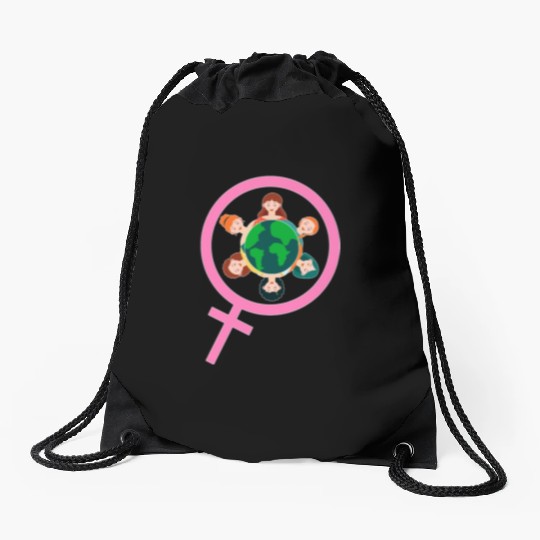 International Women's Day Embrace Equity Drawstring Bags